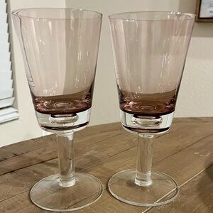 Vintage Pair of Winterthur Jewel Tone Amethyst Water Goblets 8.25”